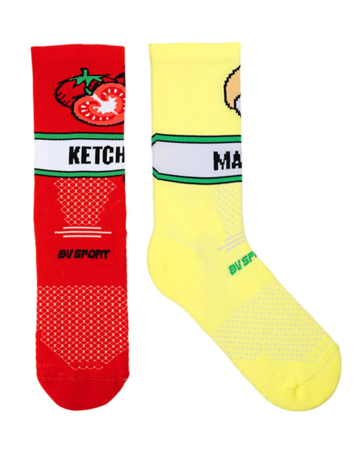 Chaussettes De Running BV Sport Trail Ultra Collector "Nutri" Ketchup-Mayo 2 Chaussettes De Running BV Sport Trail Ultra Collector "Nutri" Ketchup-Mayo – Image 2