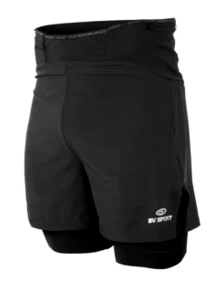 Short De Running 2-en-1 BV Sport CSX Combo Evo 2 Unisexe -Équipement De Plein Air Cuissard CSX COMBO EVO2 noir 3 4 Face Ref637 001