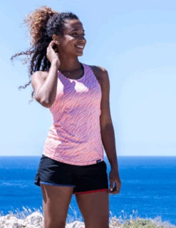 Débardeur De Running Coureur Du Dimanche Femme -Équipement De Plein Air Debardeur CDD Femme Zebre vue portee