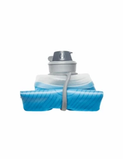 Gourde Souple Hydrapak Flux 1 L -Équipement De Plein Air Gourde HYDRAPAK Flux1 Bleu vue pliee