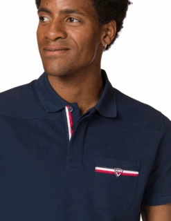 Polo Rossignol Logo Pocket Manches Courtes Homme -Équipement De Plein Air Polo ROSSIGNOL Logo Homme RLLMY22 715 vue detail