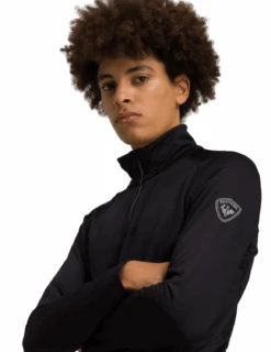 Sous-vêtement Rossignol 1/2 Zip Classique Manches Longues Homme -Équipement De Plein Air Sous Pull Rossignol Classique Homme Noir vue ecusson 1