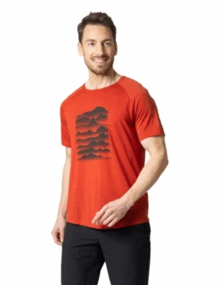 T-Shirt De Rando Odlo Ascent Performance Wool Light Sunrise Manches Courtes Homme -Équipement De Plein Air T Shirt Rando ODLO Ascent Performance Homme 551262 30811 vue porte face