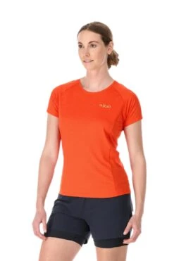 T-Shirt De Rando Rab Sonic Manches Courtes Femme -Équipement De Plein Air T Shirt Randonnee Rab Sonic Femme Orange vue portee face