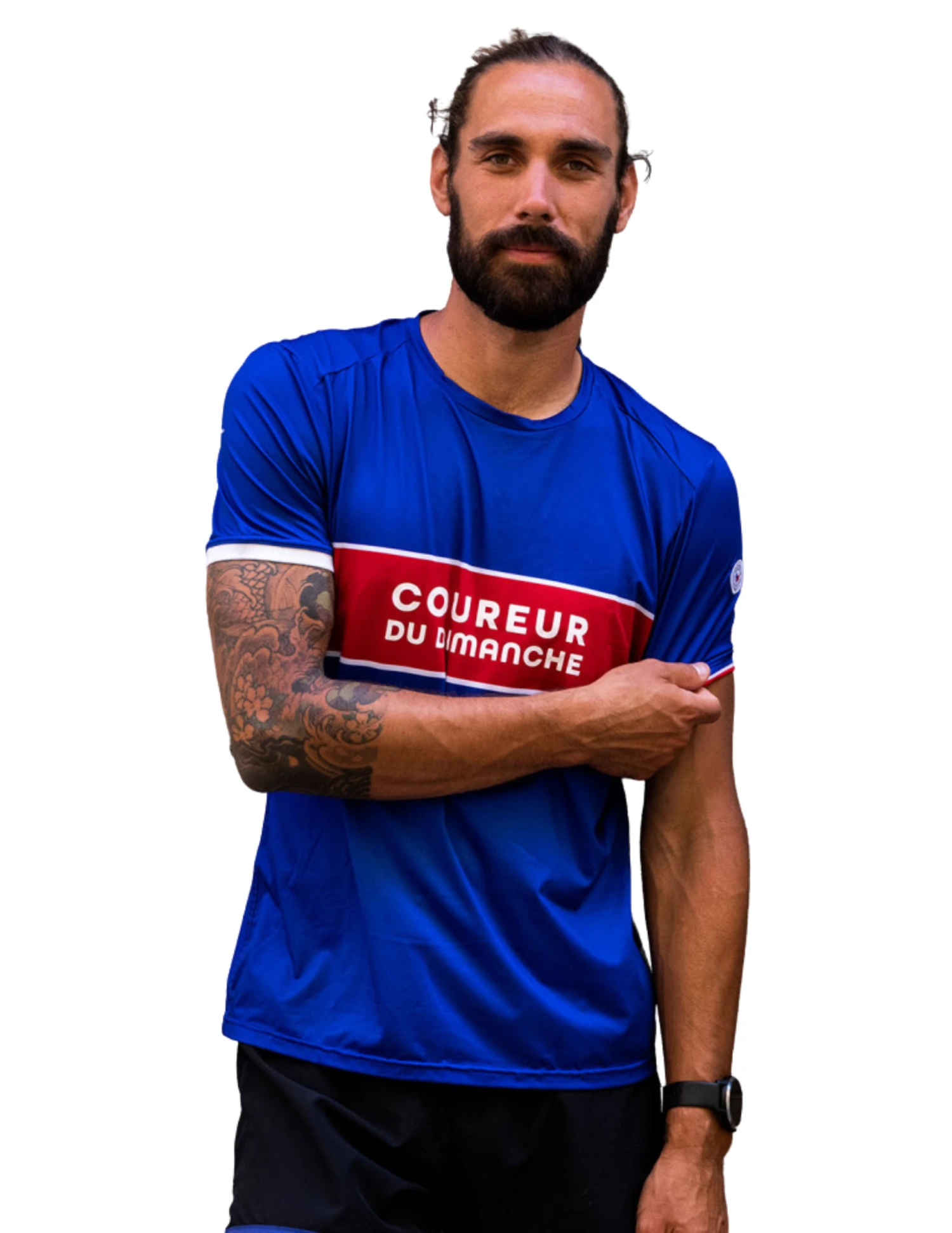 T-Shirt De Running Coureur Du Dimanche Le Bicolore Manches Courtes Homme