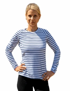T-Shirt De Running Coureur Du Dimanche La Marinière Manches Longues Femme