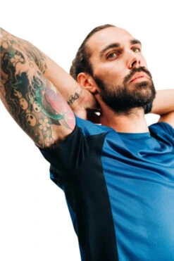 T-Shirt De Running Nosc Wild Manches Courtes Homme -Équipement De Plein Air T Shirt Running Nosc Wild Bleu vue detail