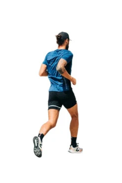 T-Shirt De Running Nosc Wild Manches Courtes Homme -Équipement De Plein Air T Shirt Running Nosc Wild Bleu vue portee