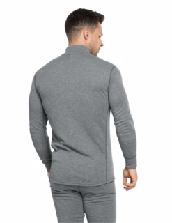 Sous-vêtement Odlo Active Warm Eco Manches Longues Col 1/2 Zip Homme -Équipement De Plein Air T Shirt Techique Odlo Active Warm Eco Zip Homme Gris vue porte dos 1