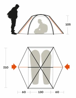 Tente Ferrino Rift 2 -Équipement De Plein Air Tente Ferrino Rift2 dimensions