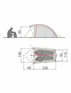 Tente Vaude Taurus 2 7 Tente Vaude Taurus 2 -Équipement De Plein Air Tente VAUDE Taurus2P dimensions