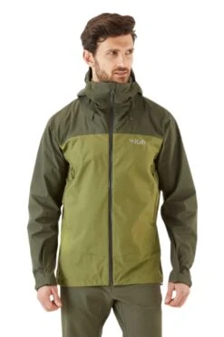 Veste Imperméable Rab Arc Eco Homme -Équipement De Plein Air Veste Randonnee Rab ArcEco Homme Kaki vue portee