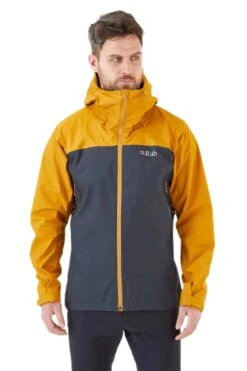 Veste Imperméable Rab Arc Eco Homme -Équipement De Plein Air Veste Randonnee Rab ArcEco Homme Orange Gris vue portee